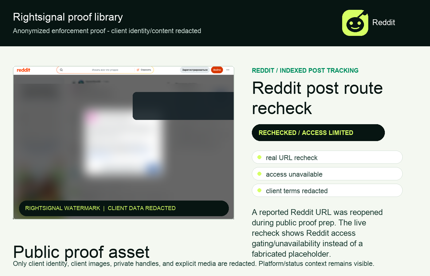 Reddit recheck proof